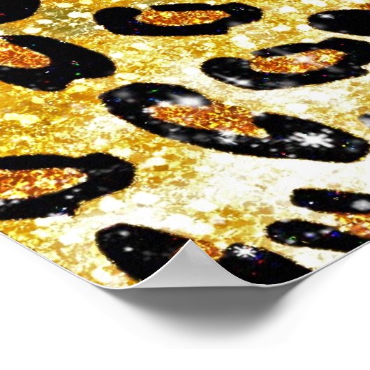 素晴らしガーリートレンディーヒョウ柄 ポスター (角)