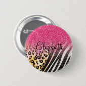 素晴らしガーリートレンディー豹紋、ゼブラ縞 缶バッジ (正面&裏面)