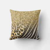素晴らしガーリートレンディー金ゴールドヒョウ及びゼブラプリント クッション (裏面)
