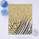 素晴らしガーリートレンディー金ゴールドヒョウ及びゼブラプリント チラシ (シングル)