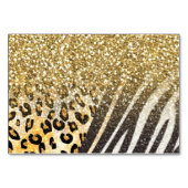 素晴らしガーリートレンディー金ゴールドヒョウ及びゼブラプリント テーブルナンバー (裏面)