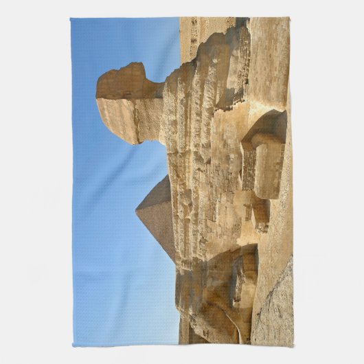 素晴らしギザのスフィンクス – エジプト キッチンタオル (縦)
