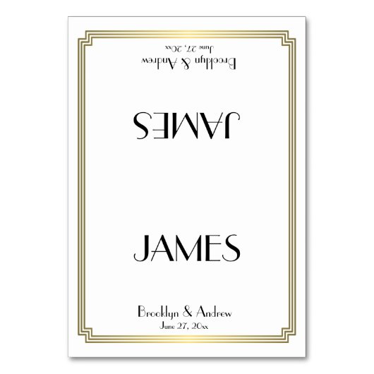 素晴らしギャツビーアールデコ結婚金ゴールド座席表 テーブルナンバー (正面)