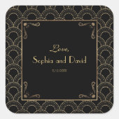 素晴らしギャツビーヴィンテージ1920年代のアールデコ結婚 スクエアシール (正面)