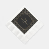 素晴らしギャツビーヴィンテージ1920年代のアールデコ結婚 縁ありランチョンナプキン (角)