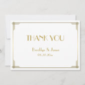素晴らしギャツビー金ゴールド結婚アールデコサンキューカード サンキューカード (正面)
