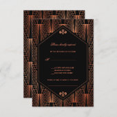 素晴らしギャツビー銅アールデコソング結婚リクエスト 出欠カード (正面/裏面)