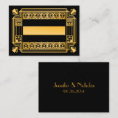 素晴らしギャツビー1920年代のアールデコ結婚座席表 プレイスカード (正面/裏面)