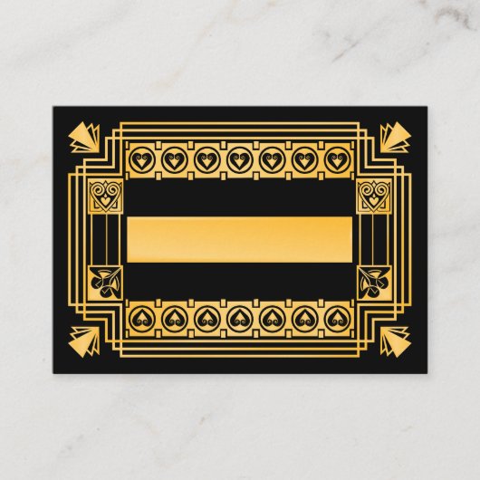 素晴らしギャツビー1920年代のアールデコ結婚座席表 プレイスカード (正面)