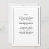 素晴らしクラシック白黒MONOCHROME結婚's Invi 招待状 (裏面)