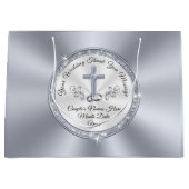 素晴らしクリスチャンパーソナライズされたの結婚抱き枕 ラージペーパーバッグ (正面)