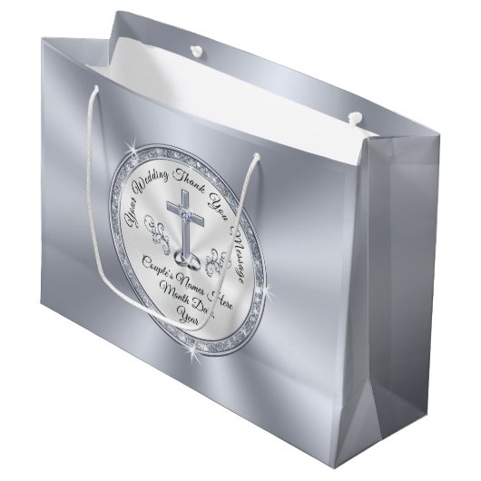 素晴らしクリスチャンパーソナライズされたの結婚抱き枕 ラージペーパーバッグ (正面アングル)