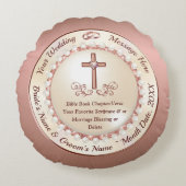 素晴らしクリスパーソナライズされたチャンの結婚式の贈り物 ラウンドクッション (正面)