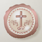 素晴らしクリスパーソナライズされたチャンの結婚式の贈り物 ラウンドクッション (裏面)