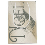 素晴らしクリスマスノールシック金ゴールドブラシストローク ミディアムペーパーバッグ (正面)