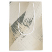 素晴らしクリスマスノールシック金ゴールドブラシストローク ミディアムペーパーバッグ (裏面)