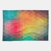素晴らしクールトレンディーカラフル三角形パターン キッチンタオル (横)
