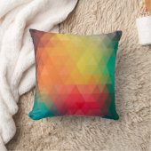 素晴らしクールトレンディーカラフル三角形パターン クッション (ブランケット)
