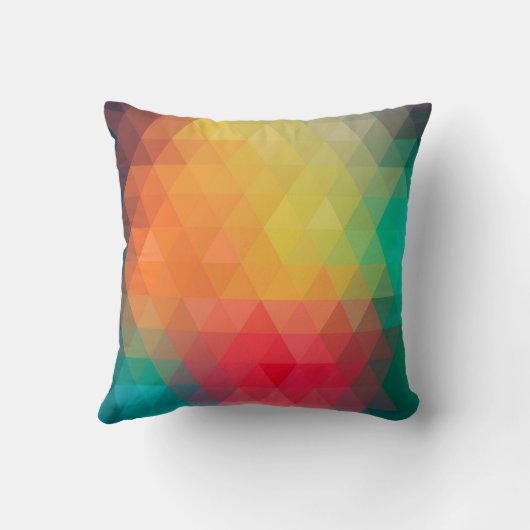 素晴らしクールトレンディーカラフル三角形パターン クッション (裏面)