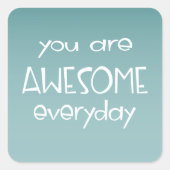 素晴らしグラデーションティール（緑がかった色） |先生シール スクエアシール (正面)