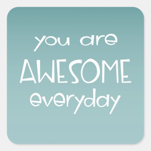 素晴らしグラデーションティール（緑がかった色） |先生シール スクエアシール (正面)