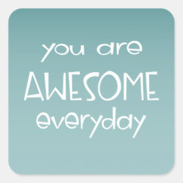 素晴らしグラデーションティール(緑がかった色) |先生シール スクエアシール