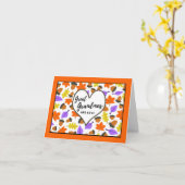 素晴らしグランマアラブ秋誕生日葉 カード (黄色い花)