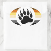 素晴らしゲイベアプライドストライプベアーポー 楕円形シール (バッグ)