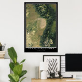 素晴らしコロラド州サンドダネスナショナルパークサテライト ポスター (ホームオフィス)