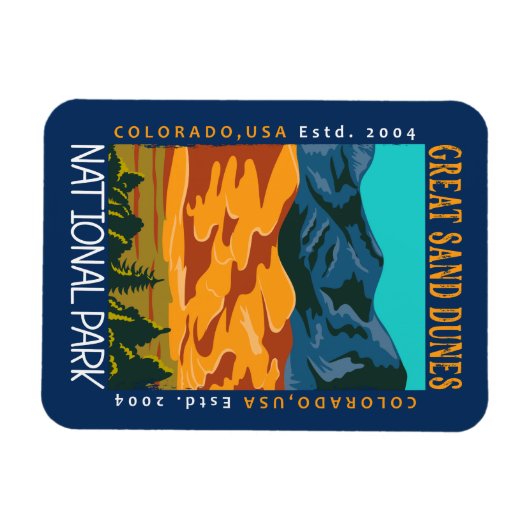 素晴らしコロラド州サンドデュネス国立公園動揺して マグネット (横)