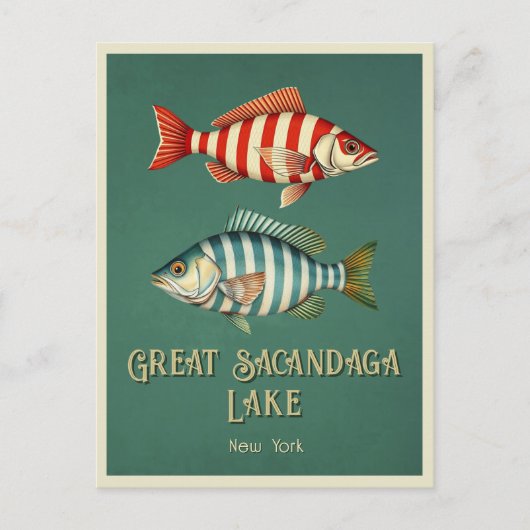 素晴らしサカンダガレイクニューヨーク魚はがき ポストカード (正面)