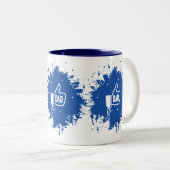 素晴らしサムズアップライクパパ(ばちゃばちゃ)跳ねる ツートーンマグカップ (正面右)