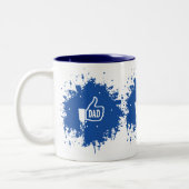 素晴らしサムズアップライクパパ(ばちゃばちゃ)跳ねる ツートーンマグカップ (左)