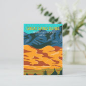 素晴らしサンドデュネスナショナルパークコロラドヴィンテージ ポストカード (スタンド正面)