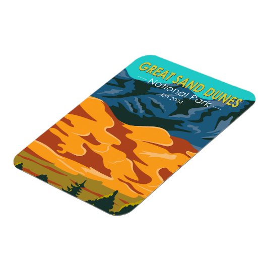 素晴らしサンドデュネスナショナルパークコロラドヴィンテージ マグネット (左側)