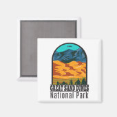 素晴らしサンドデュネスナショナルパークコロラドヴィンテージ マグネット (正面/裏面)