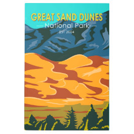 素晴らしサンドデュネスナショナルパークコロラドヴィンテージ メタルプリント