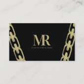 素晴らしジュエリービッグ箔チェインフェイク金ゴールド 名刺 (正面)