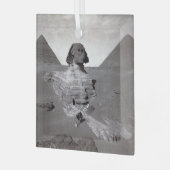 素晴らしスフィンクス&ギザピラミッド壊死症エジプト ガラスオーナメント (正面左)