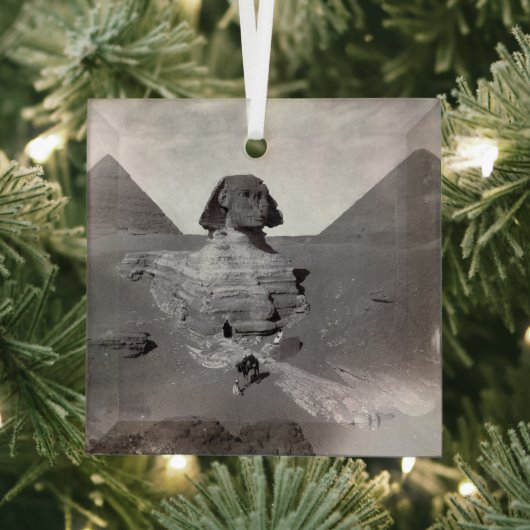 素晴らしスフィンクス&ギザピラミッド壊死症エジプト ガラスオーナメント (インサイチュ)