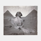 素晴らしスフィンクス&ギザピラミッド壊死症エジプト フリースブランケット (正面(横))