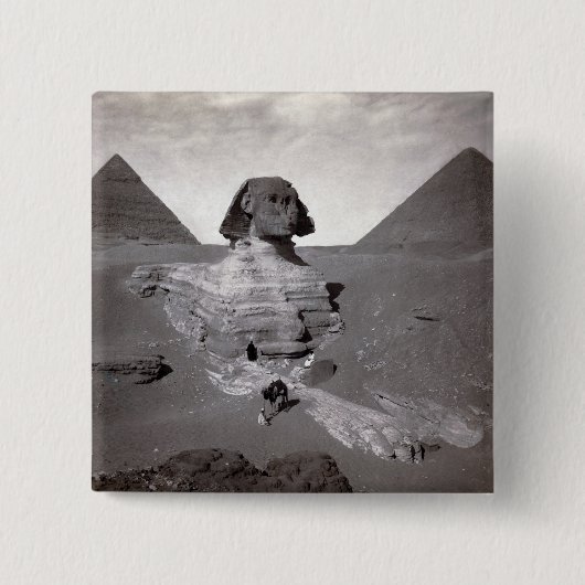 素晴らしスフィンクス&ギザピラミッド壊死症エジプト 缶バッジ (正面)