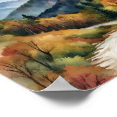 素晴らしスモーキー山水彩水彩アート ポスター (角)