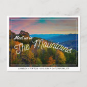 素晴らしスモーキー結婚マウンテンの日付はがき ポストカード (正面)