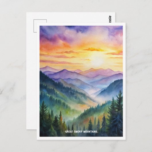 素晴らしスモークマウンテンズナショナルパークウォーター色 ポストカード (正面/裏面)
