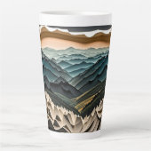 素晴らしスモーク山国立イラストレーション カフェラテマグ (正面)