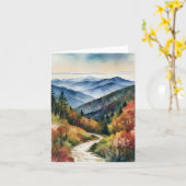 素晴らしスモーク山水彩水彩 カード (黄色い花)