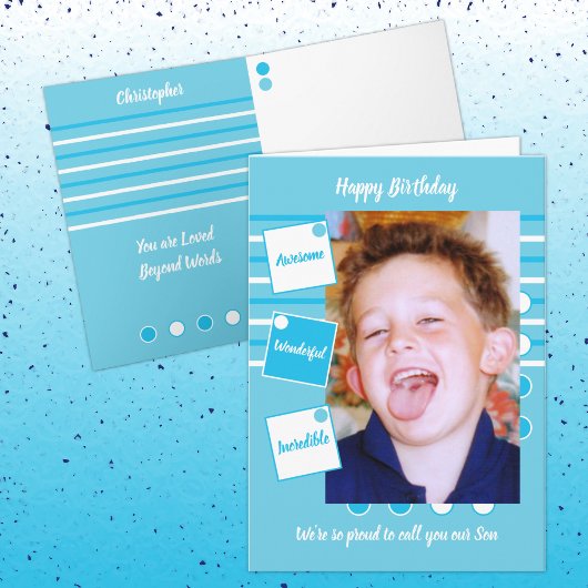 素晴らしソンブルーとホワイト誕生日 カード