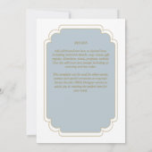 素晴らしダスティブルー金ゴールドモノクロ結婚ズ 招待状 (裏面)