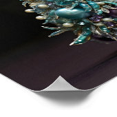 素晴らしティール(緑がかった色)と紫のクリスマスツリー ポスター (角)